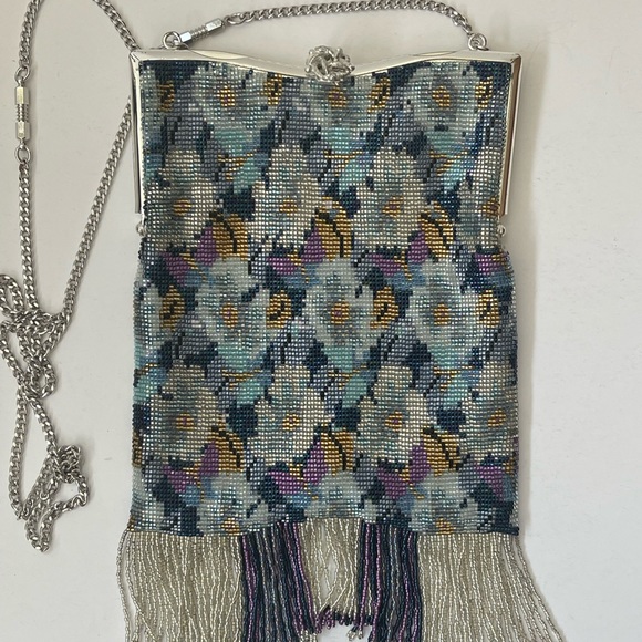 Vintage NWOT Beaded Mesh Metal Chain Handbag Purse - Picture 3 of 7